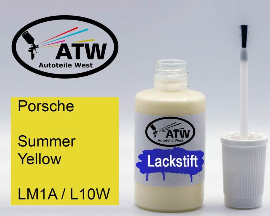 Porsche, Summer Yellow, LM1A / L10W: 20ml Lackstift, von ATW Autoteile West.